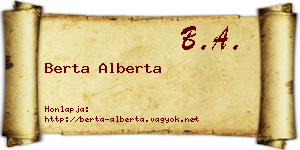 Berta Alberta névjegykártya